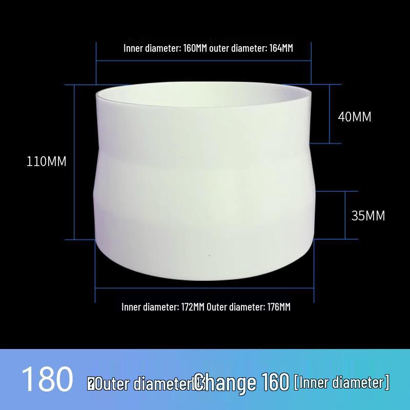 Large To Small Plastic Ventilation Exhaust Pipe Reducer Connector