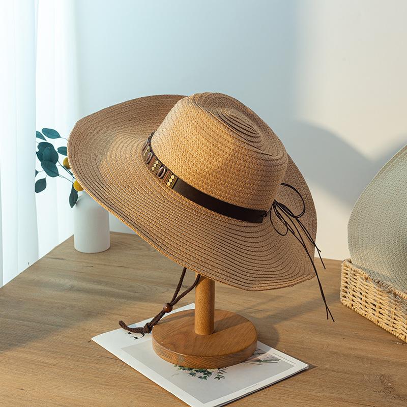 Ethnic Style Sun Hat Men's Sun Hat Summer Sun Protection Fishing Hat Outdoor Big Brim Cover Full Face Straw Hat Bucket Hat
