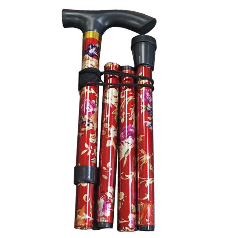 Telescopic Aluminum Alloy Shock-Absorbing Ultra-Light Adjustable Elderly Walking Cane with Straight and Curved Handle Options