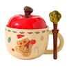 Creative Apple Christmas Ceramic Cup Mug with Lid Christmas Gift High Pretty Water Cup Gift Box Souvenir