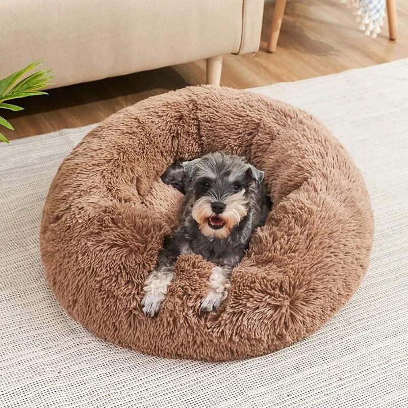 40-90cm Round Pet Bed For Large Dog Bed Super Soft Cat Carpet Bed Long Plush Dog House For Medium Dog House Winter Warm Sleeping