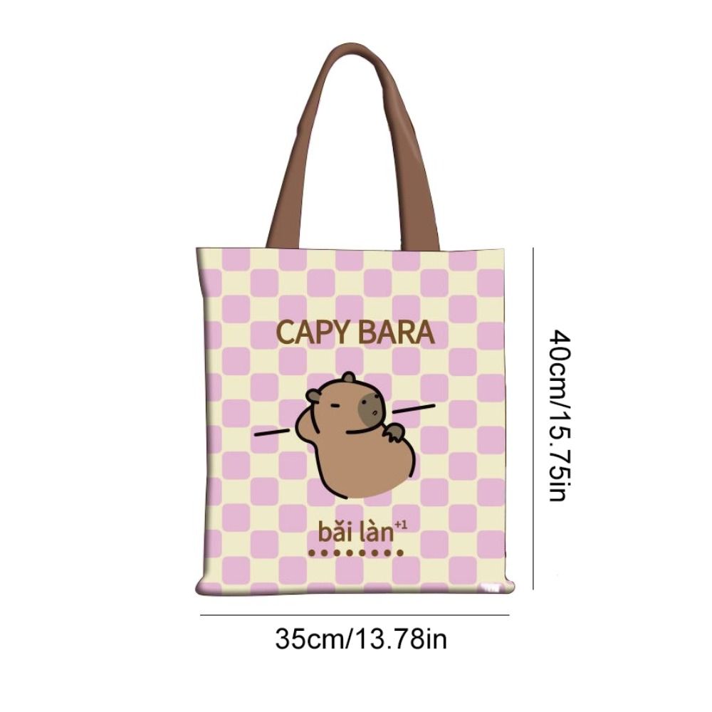 Tote Bag Cute Capybara Bags Canvas Large Capacity Capibara Handbag  Unisex