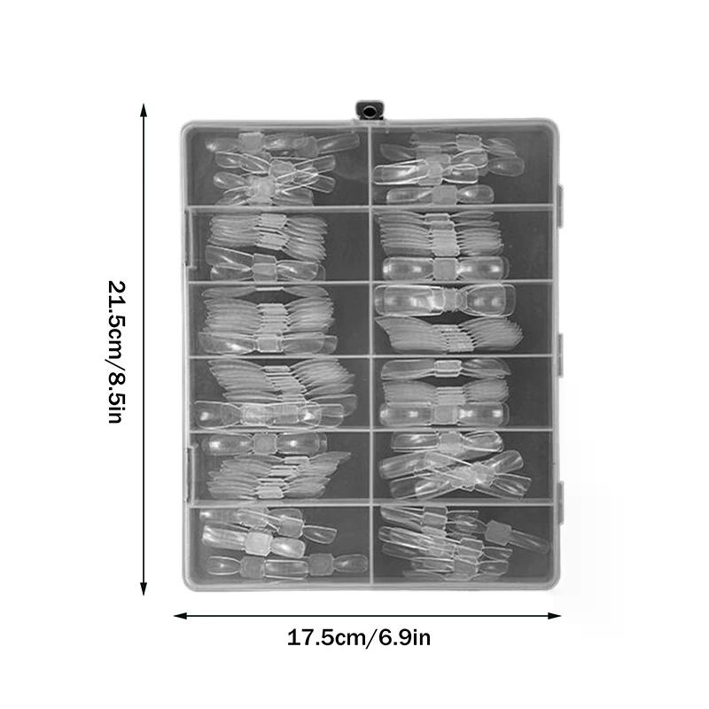 Double Ended Nail Dual Forms 240pcs/box Reusable Square Coffin Extension Molds Gel Builder Tips Professional Salon Nail Art