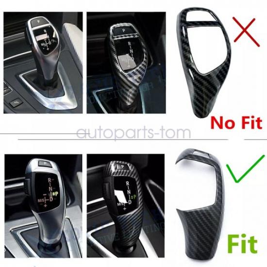 For BMW F30 F20 F10 F15 F25 X5 X3 Gear Shift Knob Cover Trim Carbon Fiber Style