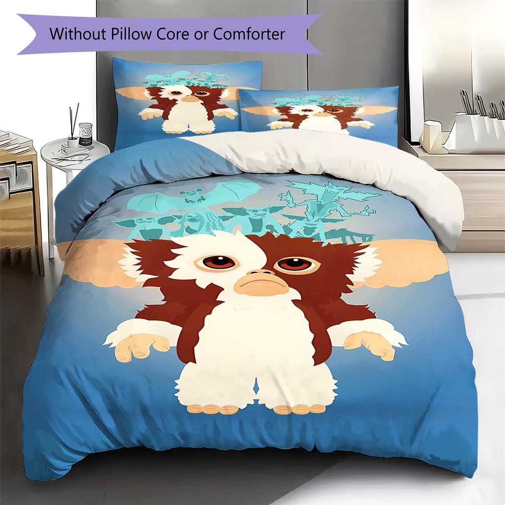 Gremlins Muster Bettwäsche, Steppbett Set Bettbezug Kissenbezug Zuhause Geburtstagsgeschenk (1 Bettbezug + 2 Kissenbezüge, ohne Füllung)