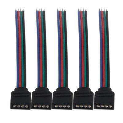 In-Stock RGB LED Strip Connector: 4-Pin Ribbon Cable with Pins - Diverse Colors