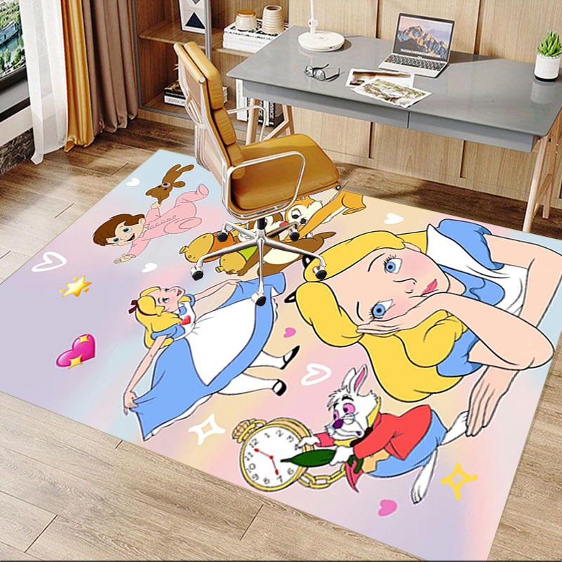 Alice Wonderland Adventure Carpet For Playroom Bedroom Living Room Sofa Home Decorkids Game Area Rug Nonslip Floor Mat