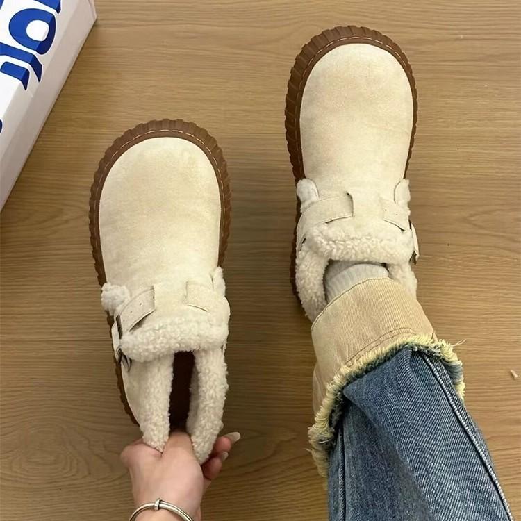 Zhike Snow Boots Children 2025 New Winter Piled Thickened Non-slip Warm Fur Integrated Wool Cotton Shoes Women