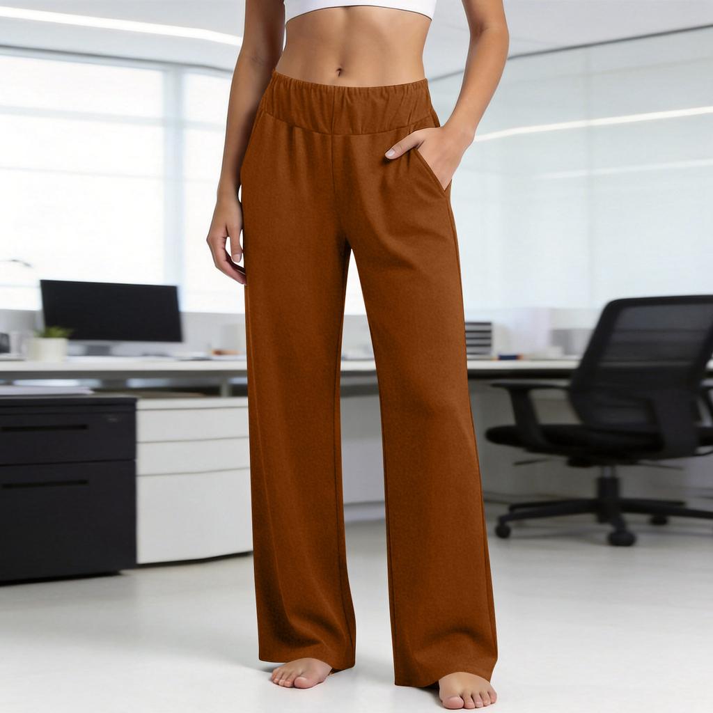 Pantaloni da Lavoro Elasticizzati Traspiranti da Donna con Tasche Pantaloni Casual Slim Fit per