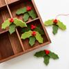 Red Berries & Leaves Wool Felt Christmas Tree Pendant Decoration