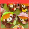 Cute Apple Banana Kiwi Strawberry Fruit Pack Red Panda Plush Pendant Keychain For Animal Lover Gift