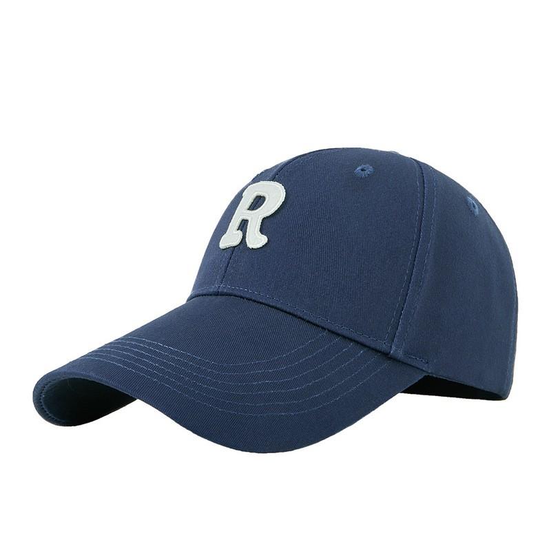Korean Style R Baseball Cap Women Men Adjustable Wide Brim Sun Hat Cotton Casual Sport