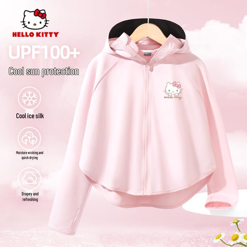 Детская солнцезащитная куртка Hello Kitty для девочек, UPF 100+, быстросохнущая 110 розовый