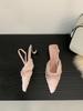 2025 Autumn and Winter New Pointed Thin Heel Plush Sandals European and American Fashion Bow Sweet Bag Head High Heel Fluffy Shoes
