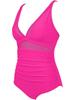 European & American Sexy Mesh Deep V One-Piece Swimsuit for Women
