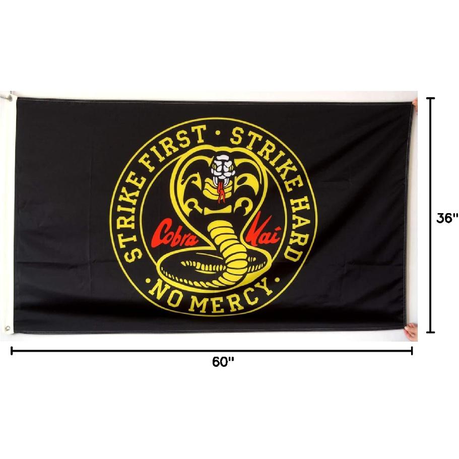 COBRA KAI Strike First Karate Kid Flag Banner 3X5 Feet Man Cave