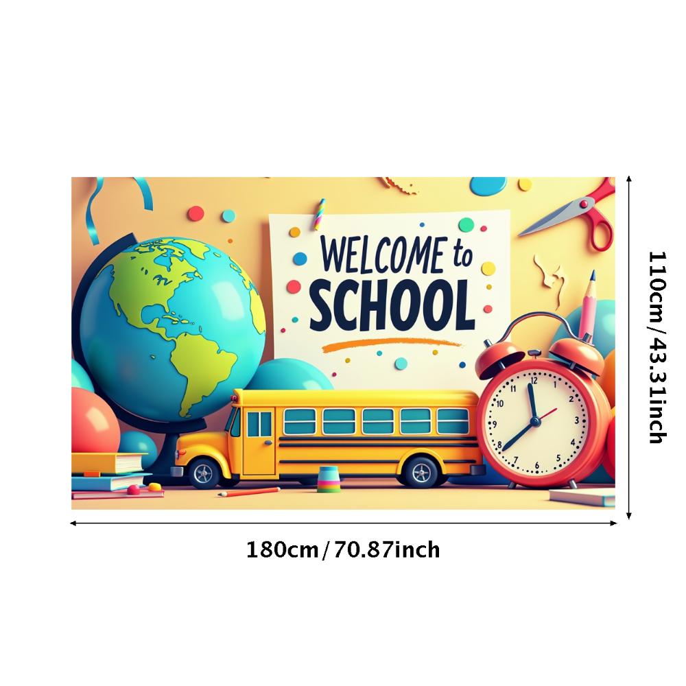 Willkommen zurück zur Schule Banner Hintergrund für Klassenzimmerdeko Kinder Schulfest Veranstaltung Hintergrunddekorationen Foto-Requisiten