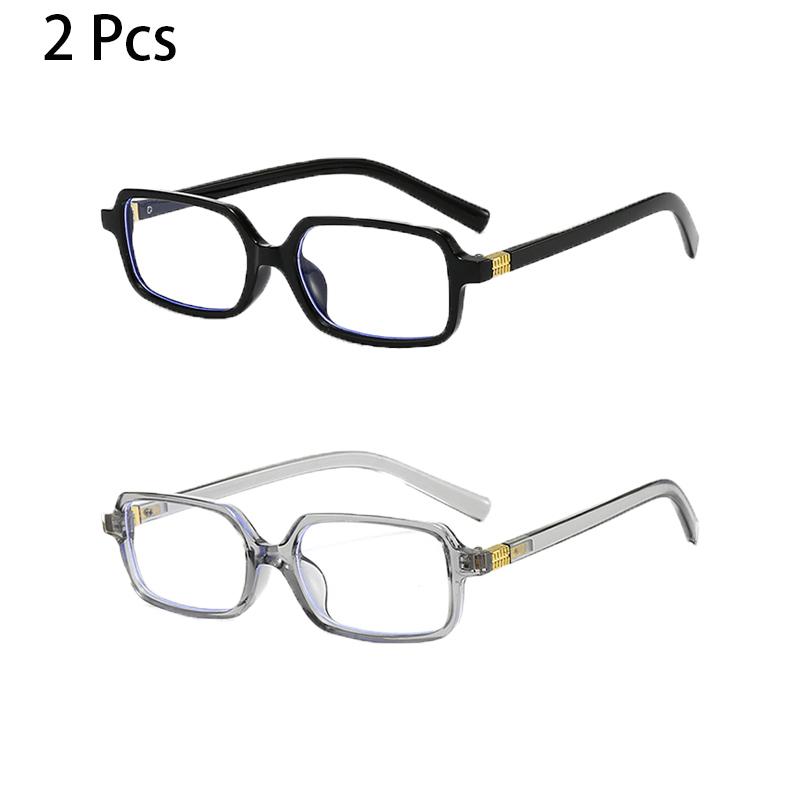 2/3 Pcs Rectangle Glasses Men  Fashion Vintage Blue Light Blocking Optical Frames Women New Trendy Simple Design Eyeglasses