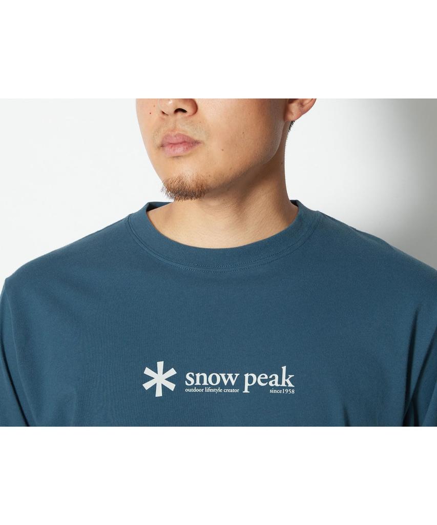 Logo Long Sleeve Outdoor Camping Soft Cotton Logo Long Sleeve T Slateblue [Snow Peak] T-shirt SW-24SU201
