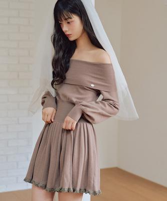 ZEROPLANET Vanessa Off-Shoulder Flare Dress [Mocha]