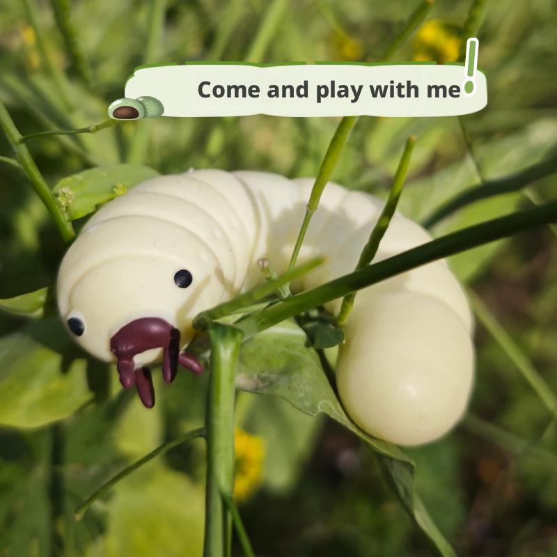 Cute Soybean Worm Toy Pinching Fun Slow Rise Toy Stretchy D0L5