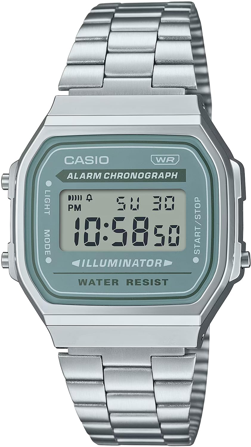 

[Casio] CASIO Digital Watch Vintage Series A168WA-3AY Men s Women s Kids Silver x Blue Green Overseas Model [Parallel Import]