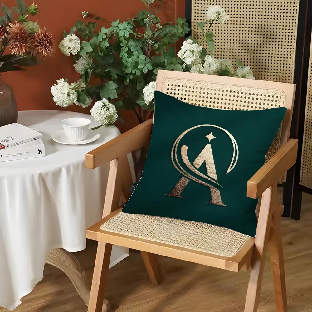 Simple Letter Design Au Pillow Case Comfort Sofa Bed Silky Elegant Invisible Zipper Decorative Cushion Cover