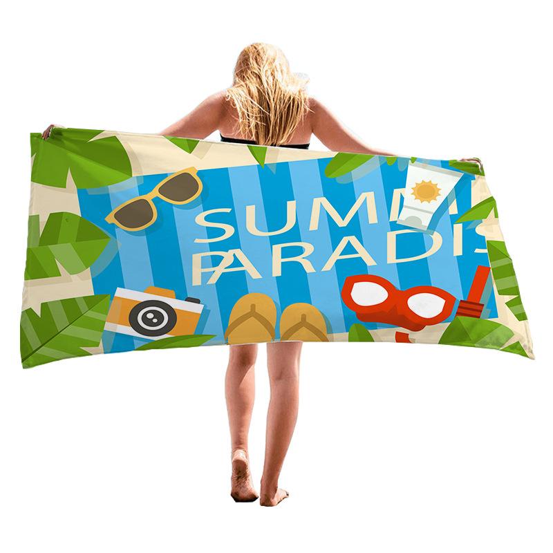 

Summer Beach Collection digital-printed polyester Superfine fiber double-sided fleece Beach vacation bath towel, beach towel W30*H60(CM)