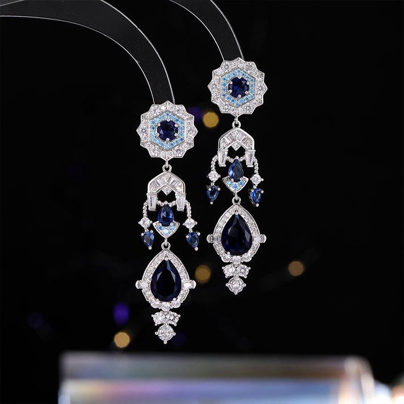 

Винтажные серьги-цветы с каплями воды и бахромой, длинные, дизайнерские, высококлассные, роскошные серьги