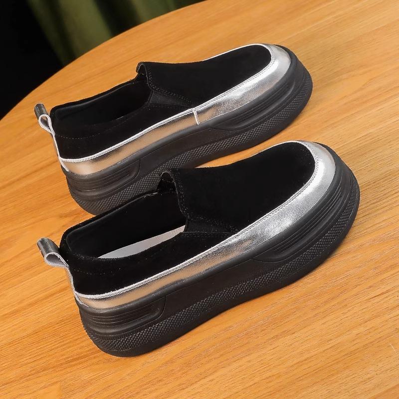 

Высокие женские маленькие мужские новые весенние универсальные повседневные маффины на толстой подошве ленивые туфли на одной педали 39 чёрный