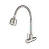 Stainless Steel Wall Mounted Faucet Single Cold Water Tap 360 Rotating Spout Washing Faucet Folding Neck Bathroom Kitchen Tap
