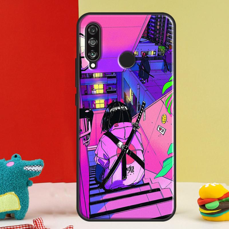 Vaporwave Glitch Anime For Huawei Nova 9 10 SE 12i 12s 11i 5T Y91 Y90 Y60 Y70 Y72 Y61 P60 Pro P20 P30 P40 Lite Case