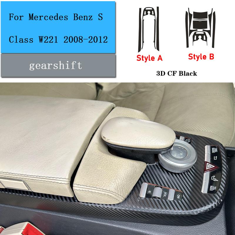Car-Styling Carbon Fiber Car Interior Center Console Color Change Molding Sticker Decals For Mercedes Benz S Class W221 2008-12