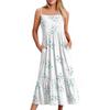 Kvinners Lang Strand Casual Elegant Spaghettistropp Maxi Kjole Blomstret Diskret Flytende Bohemsk Kjole