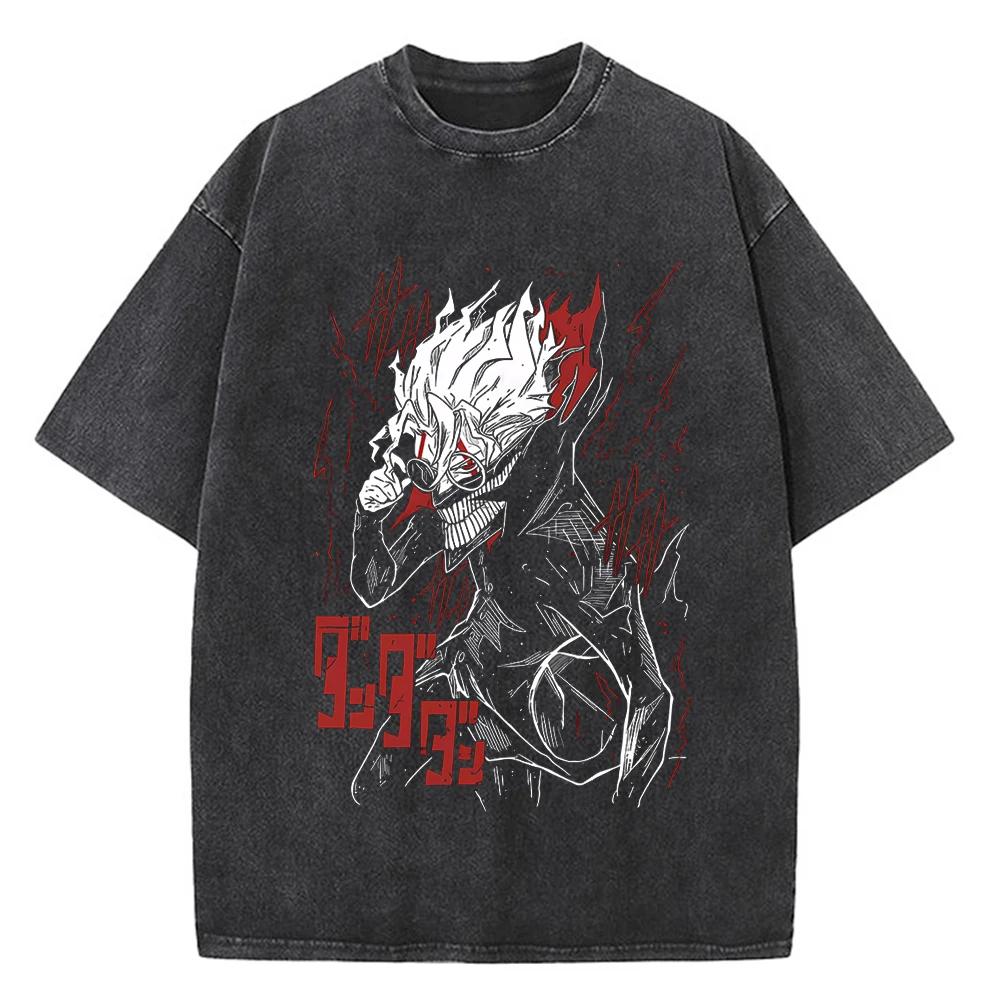 Dandadan Okarun T-Shirt Herren Japanisches Anime T-Shirt Cartoon Hohe Qualität Baumwolle T-Shirt Ästhetisches Mode T-Shirt Männlich