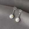 925 Sterling Silver Zircon Pearl Earrings: French Light Luxury Jewelry for Women