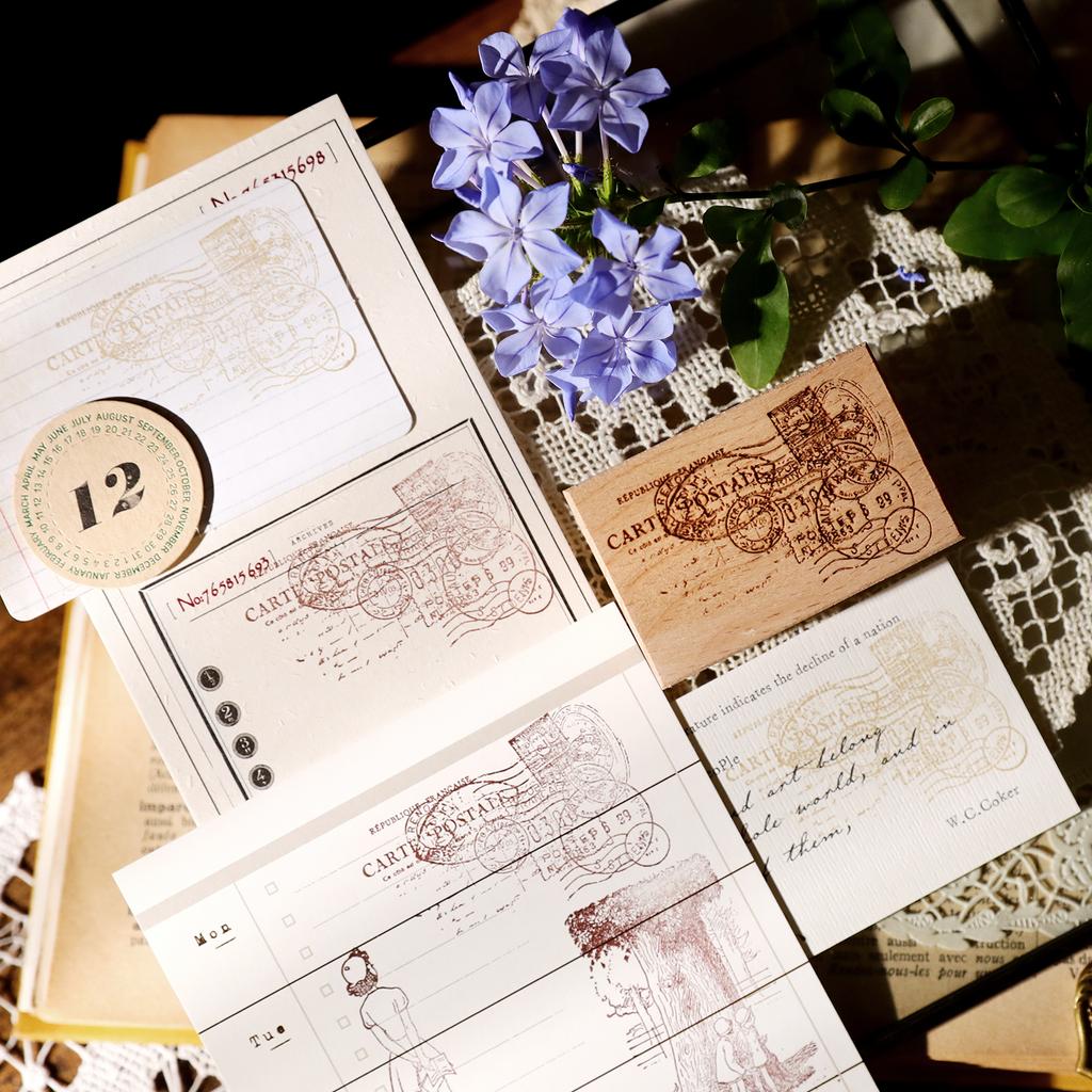 vintage Wood Stamp, WutheringHeights Series, Salt Style, Versatile DIY, Light Retro, European and American Style