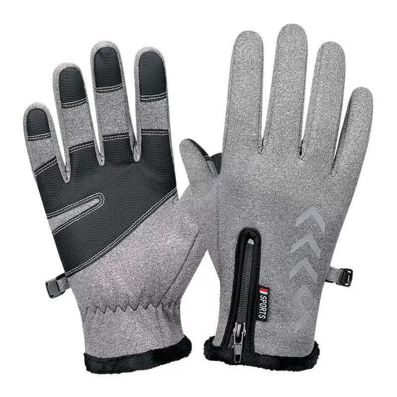 Waterproof Gloves Men's Autumn and Winter Riding Fleece Warm Sports Outdoor Driving Mountaineering Windproof Touch Screen Gloves