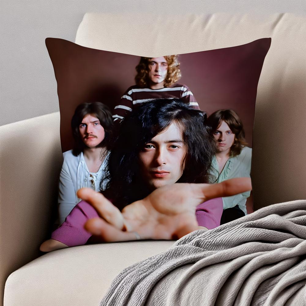 Rock British Rock Band Led Zeppelin Cushion Cover Pillowcase Antidustmite Invisible Zipper Short Plush Sofa Cushion