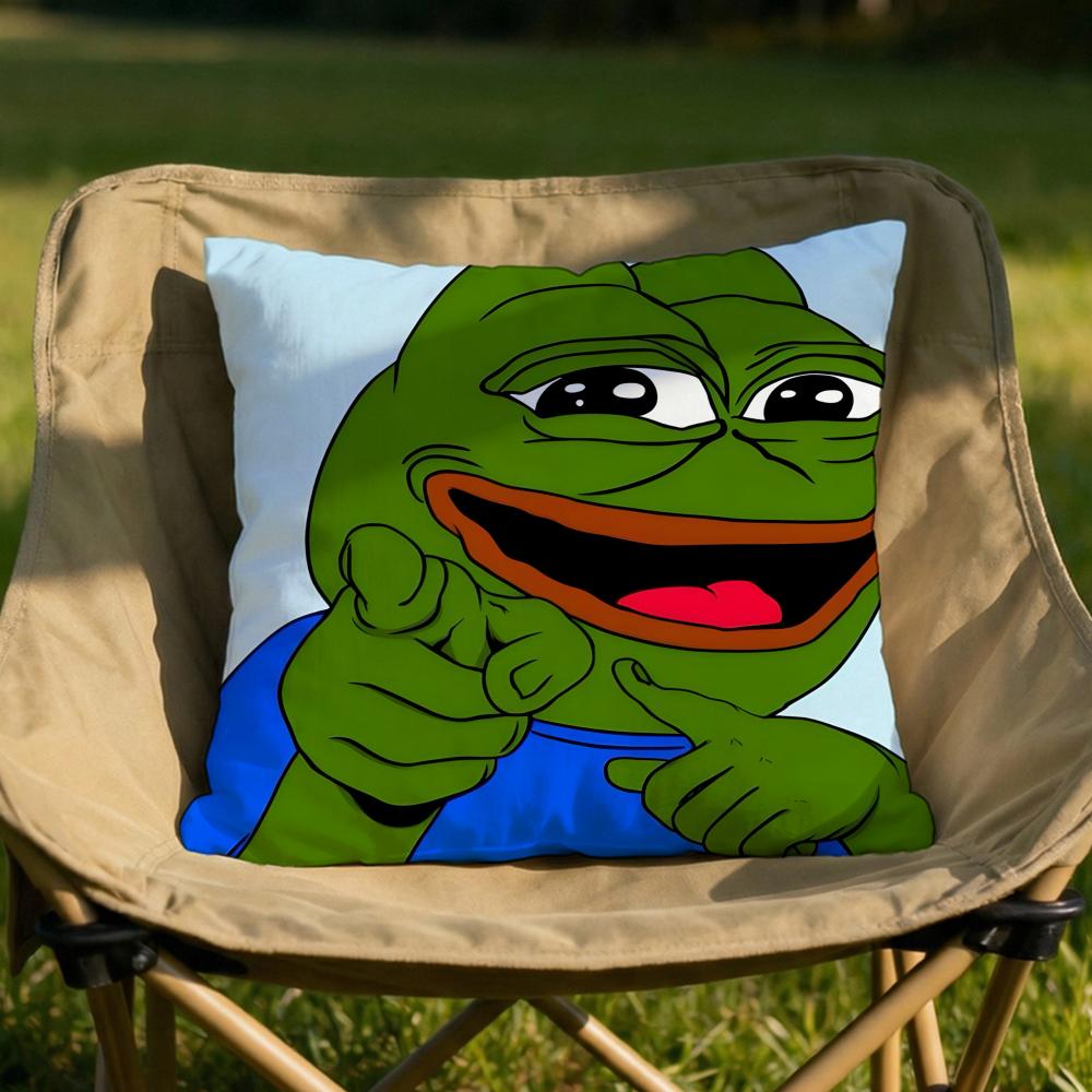Character Pepe the Frog Cushion Cover Soft Reversible Durable Pillow Cover MultiScene Use for Home Car Daily Comfort