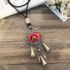 Retro Long Fashion Classical Embroidery Fringed Necklace Temperament Wind Chimes Pendant Miao Sweater Chain Accessories