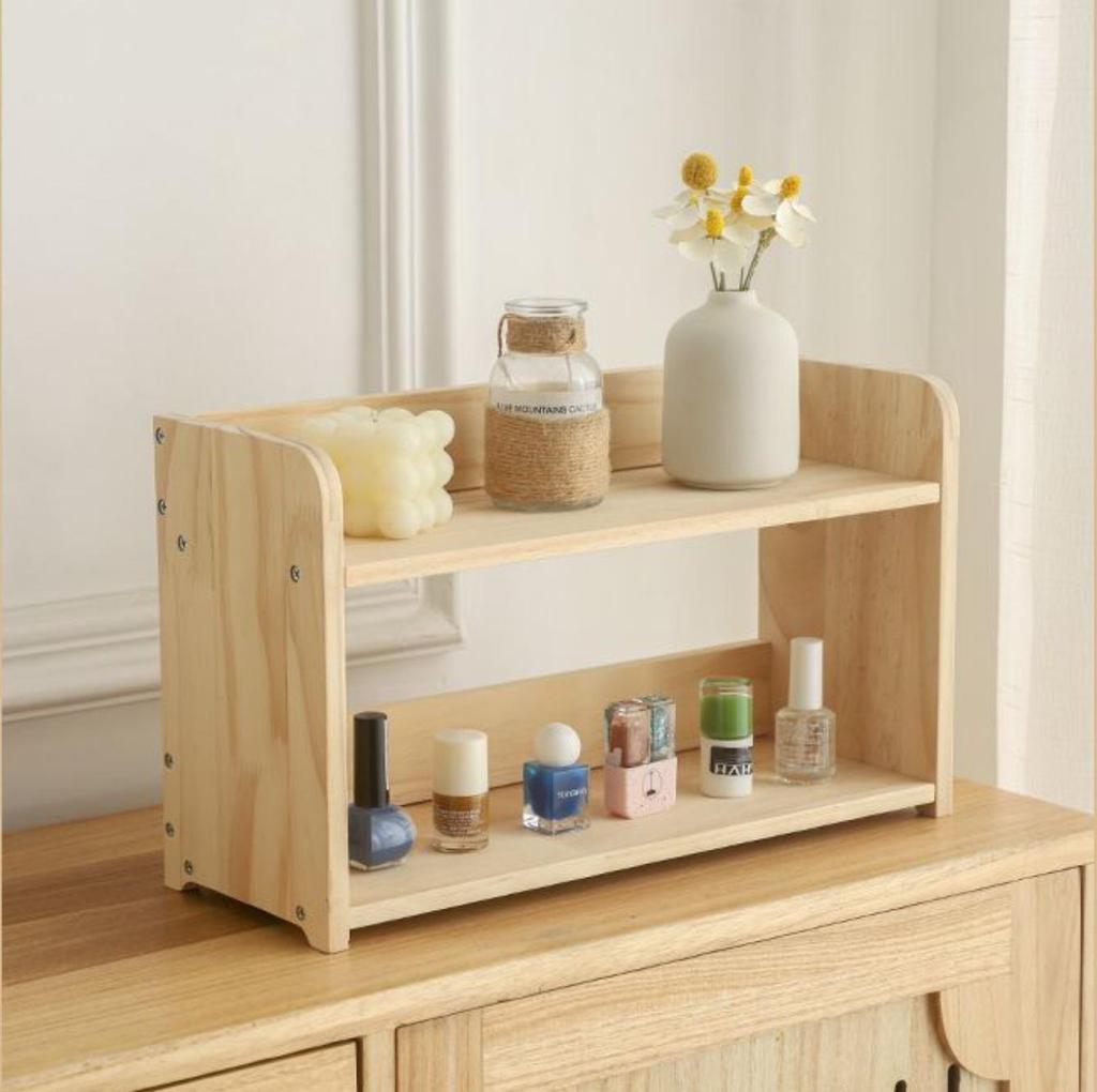 Solid Wood Multi-layer Desk Organizer and Storage Shelf