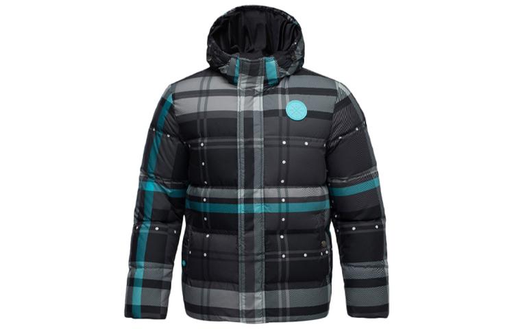 Li Ning Winter Down Jacket Men s Black Gray All Over Print AYMQ237-2 XXXL