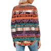 Damenmode Lässig Plissiert Rundhals Vintage Blumendruck Langarm T-Shirt Top