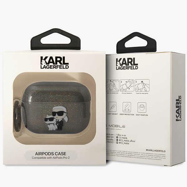 Karl Lagerfeld KLAP2HNKCTGK Airpods Pro 2 (2022/2023) cover black/black Glitter Karl&Choupette