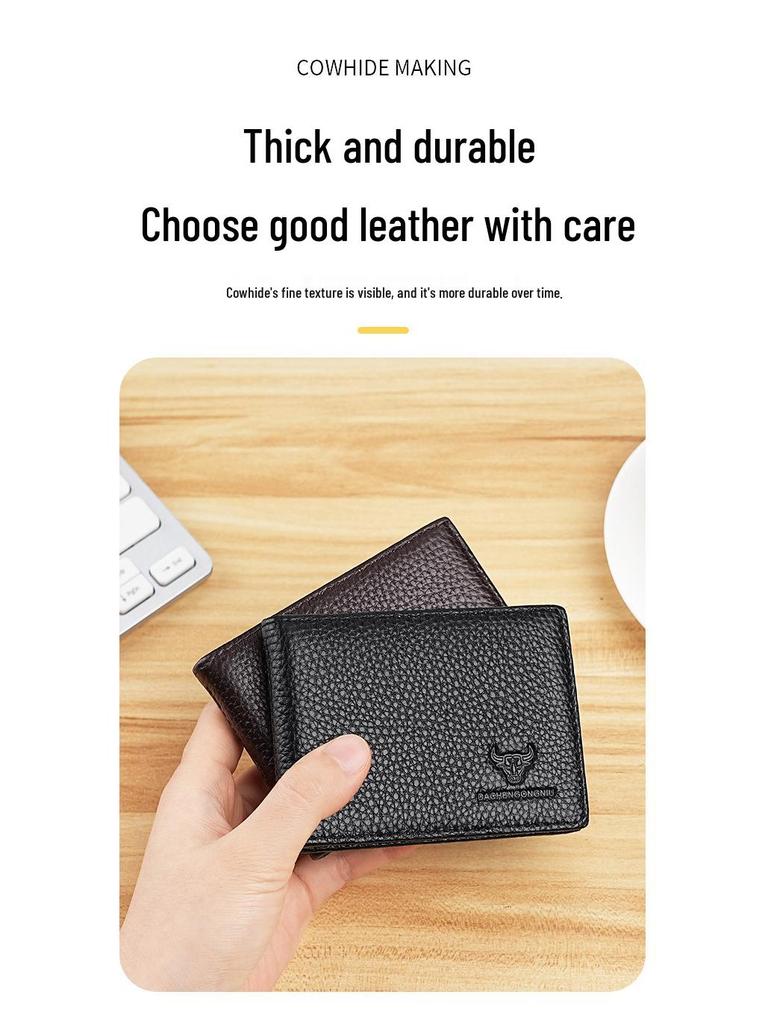 Genuine Leather Driver's License & Vehicle Registration Holder, Top Layer Cowhide, Multifunctional Card Wallet for Men & Women