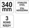 Wire Brush, Stainless Steel Wire, 3 Rows, Plastic Handle YT-6335 YATO