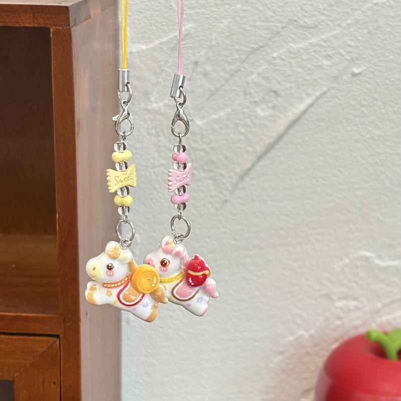 1/5 Pezzi Portachiavi Pony Cartone Animato Carino Creativo Cavallo Perline Cinturino Cellulare Ciondolo Zaino Decorazioni da Appendere Accessori Regalo