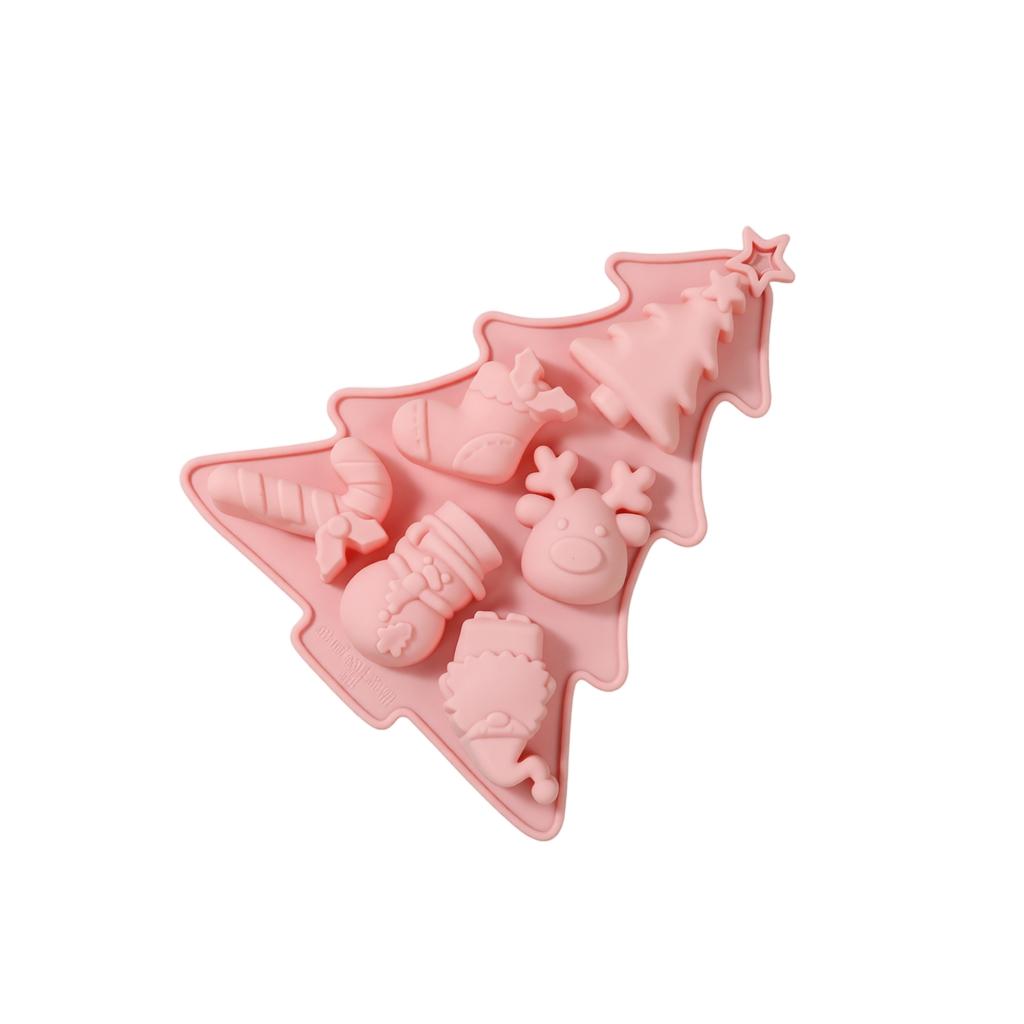 Christmas Tree Reindeer Snowflake Silicone Baking Mold Food Grade Flexible Nonstick Multi Cavity Chocolate Mousse Mold for Holiday Desserts