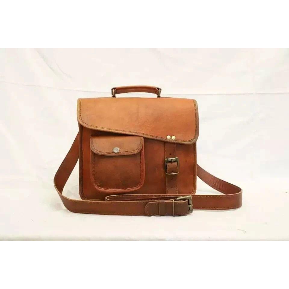 

Сумка Кожаная Мужская На Плечо Мессенджер С Коричневый Портфель для Ноутбука Винтажная Сумка-Планшет Новая 13 x 10 x 4 in